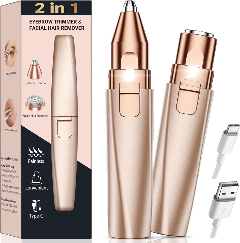 2-in-1 Eyebrow Trimmer & Facial Hair Remover